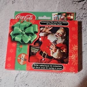 🌟3/$25🌟 Coca-Cola Collectible Tin with Two Decks Of Playing Cards